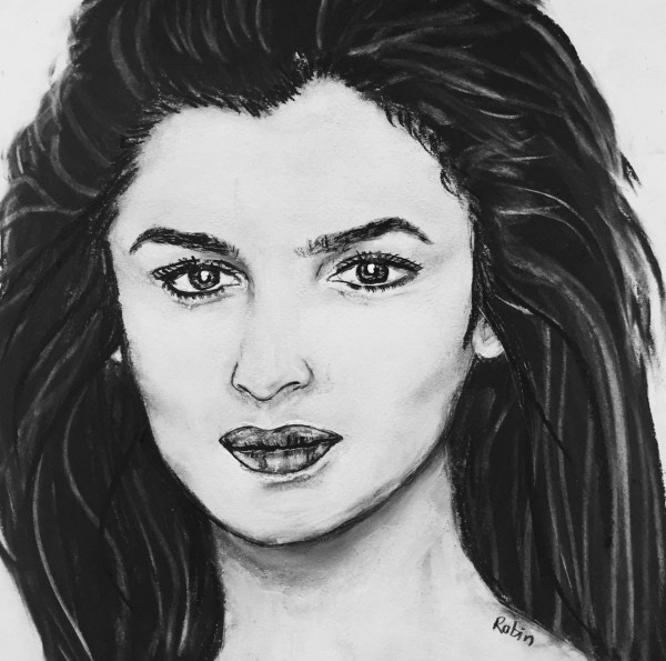 Awesome Pencil Sketch Of Alia Bhatt - DesiPainters.com