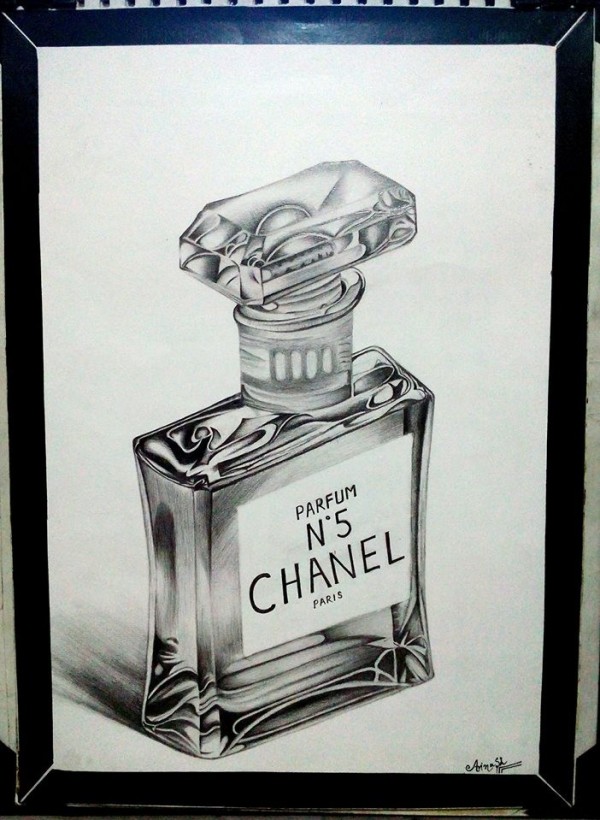 Pencil Sketch Of Amazing Chanel Perfume