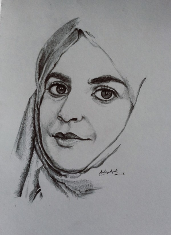 Pencil Sketch Of Mahum hashim - DesiPainters.com