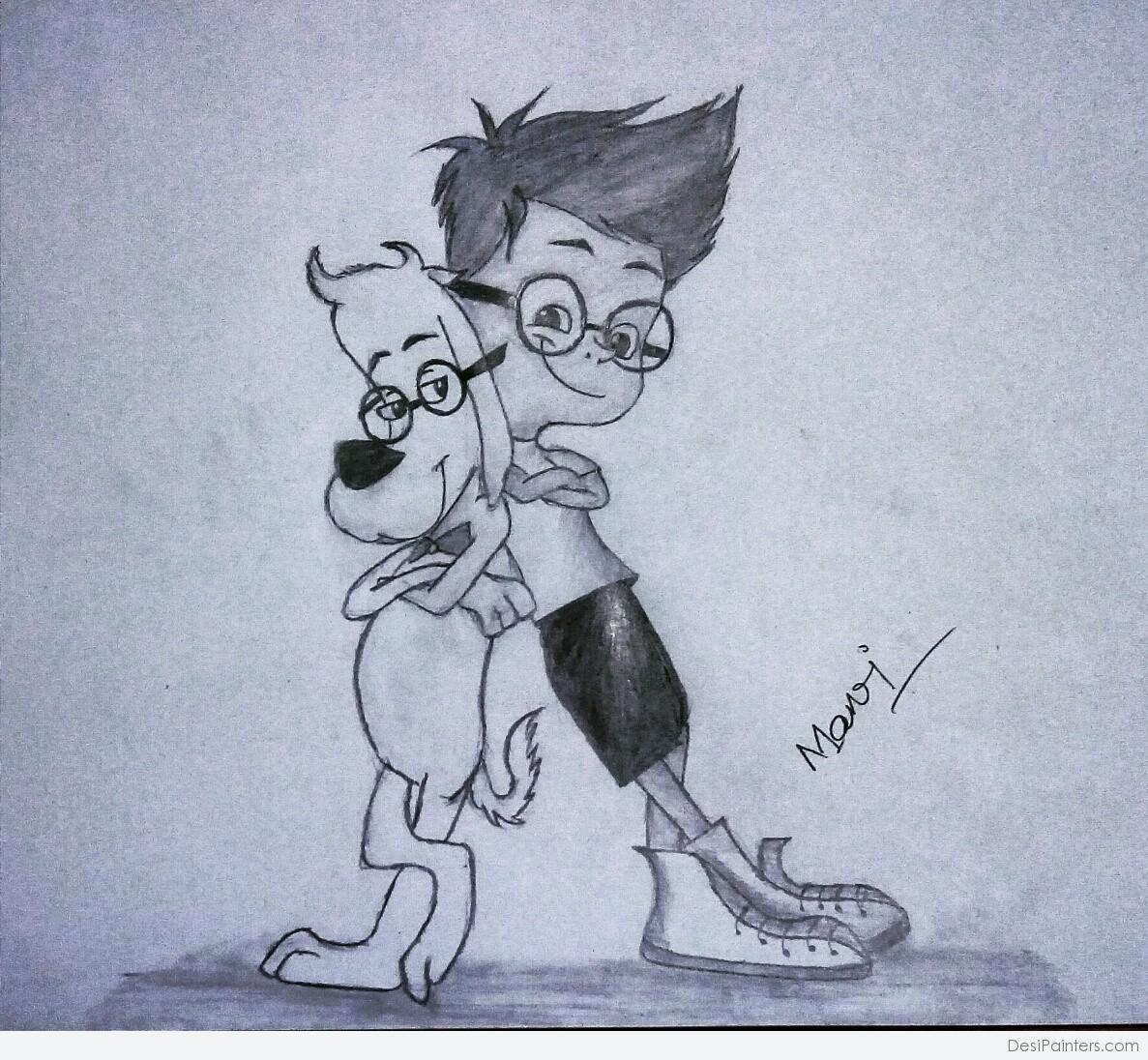 Classic Pencil Sketch Of Cartoon | DesiPainters.com