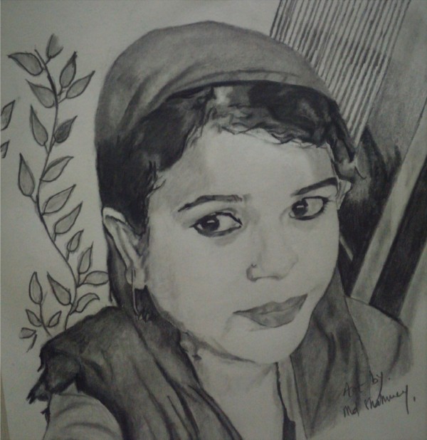 Pencil Sketch Of My Cute Friend - DesiPainters.com