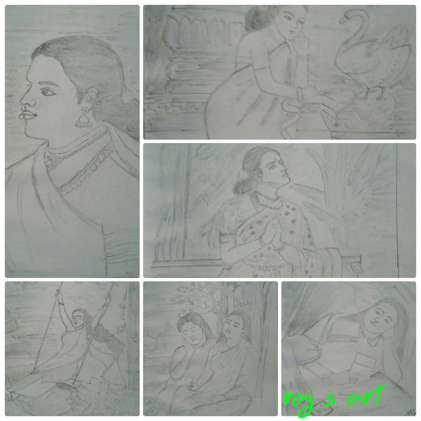 Pencil Sketch Of Indian Woman - DesiPainters.com