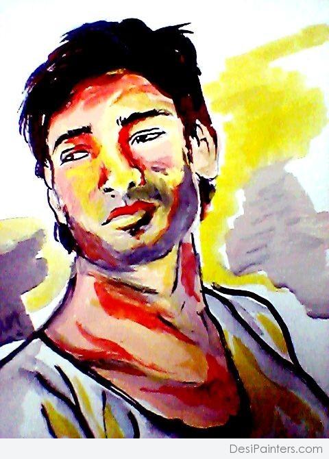 Self Art Watercolor Painting Of Tarun Verma - DesiPainters.com