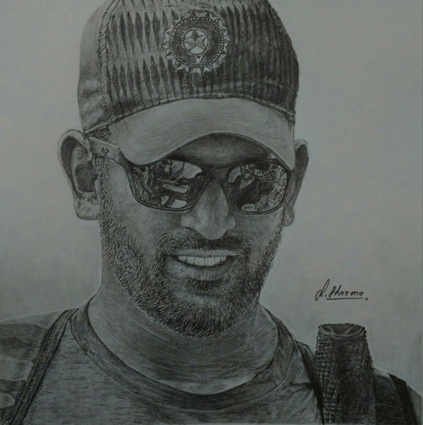 Best Pencil Sketch Of MS Dhoni
