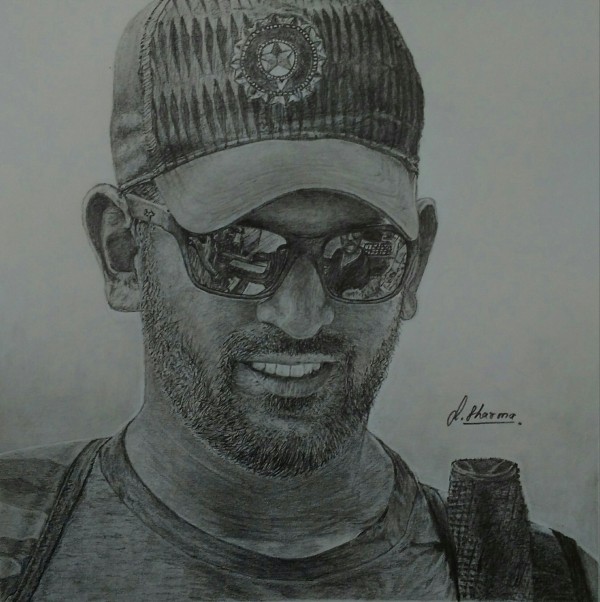 Best Pencil Sketch Of MS Dhoni - DesiPainters.com