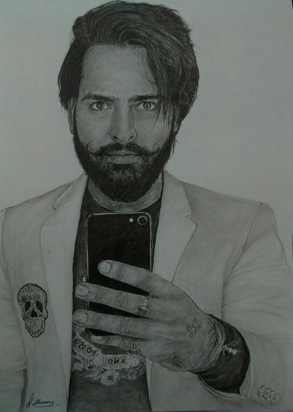 Awesome Pencil Sketch Of Manveer Gurjar - DesiPainters.com