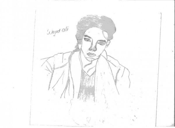 Pencil Sketch Of Wajid Ali - DesiPainters.com