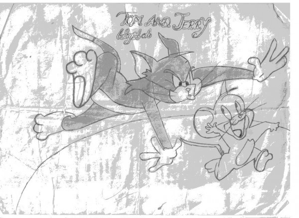 Pencil Sketch Of Famous Cartoon Tom & Jerry - DesiPainters.com