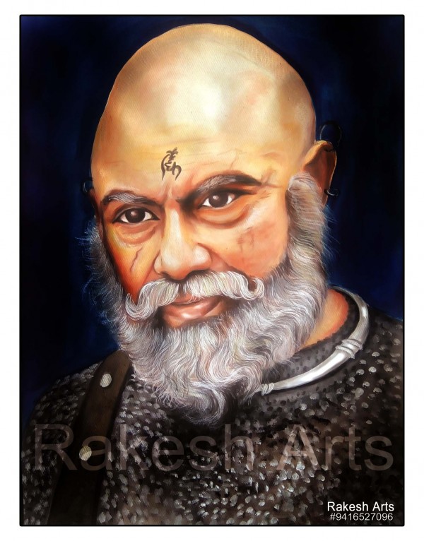 Classic Watercolor Painting Of Kattapa - DesiPainters.com