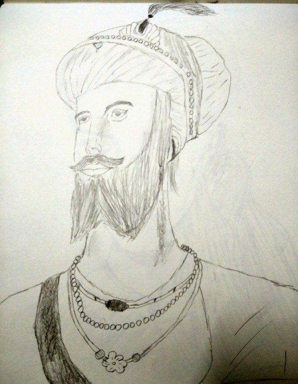 Pencil Sketch Of Sri Guru Gobind Singh Ji - DesiPainters.com