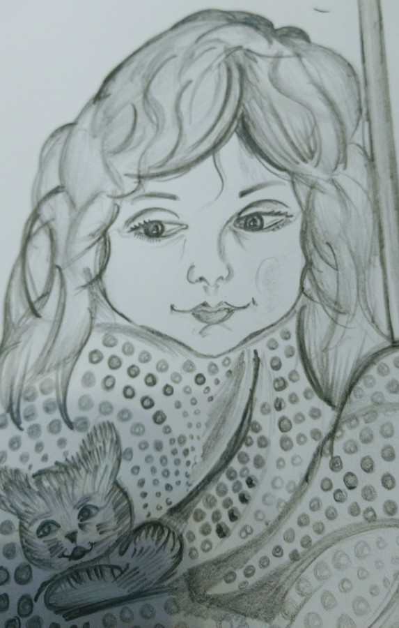 Pencil Sketch Of Cute Girl