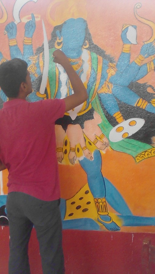 Oil Painting Of Goddess Kali - DesiPainters.com