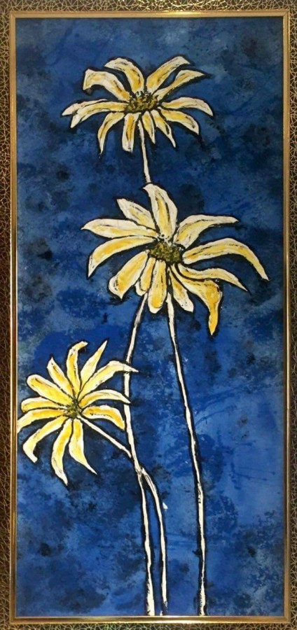 Mixed Painting Of Flowers