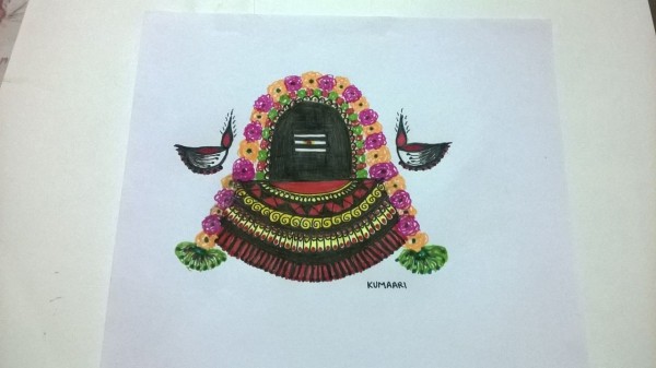 Pencil Color Art Of Lord Shiva - DesiPainters.com
