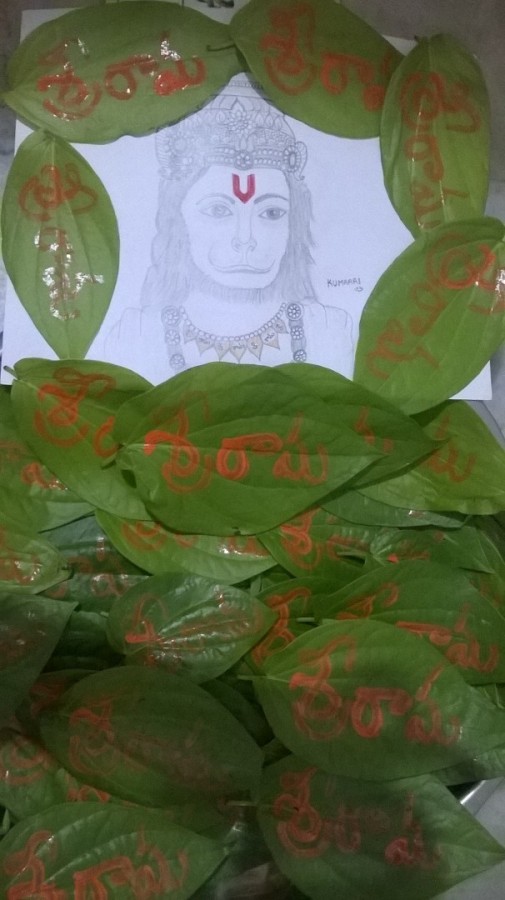 Awesome Pencil Color Art Of Lord Hanuman - DesiPainters.com