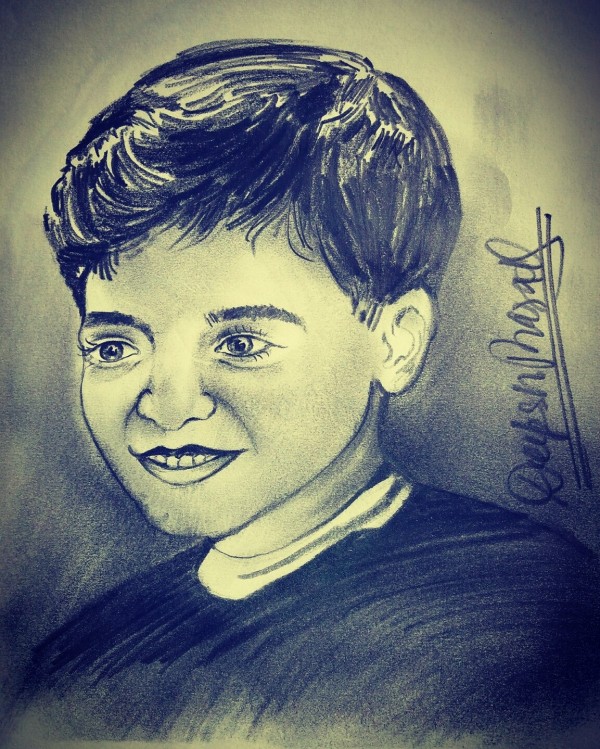 Wonderful Pencil Sketch Of A Boy - DesiPainters.com