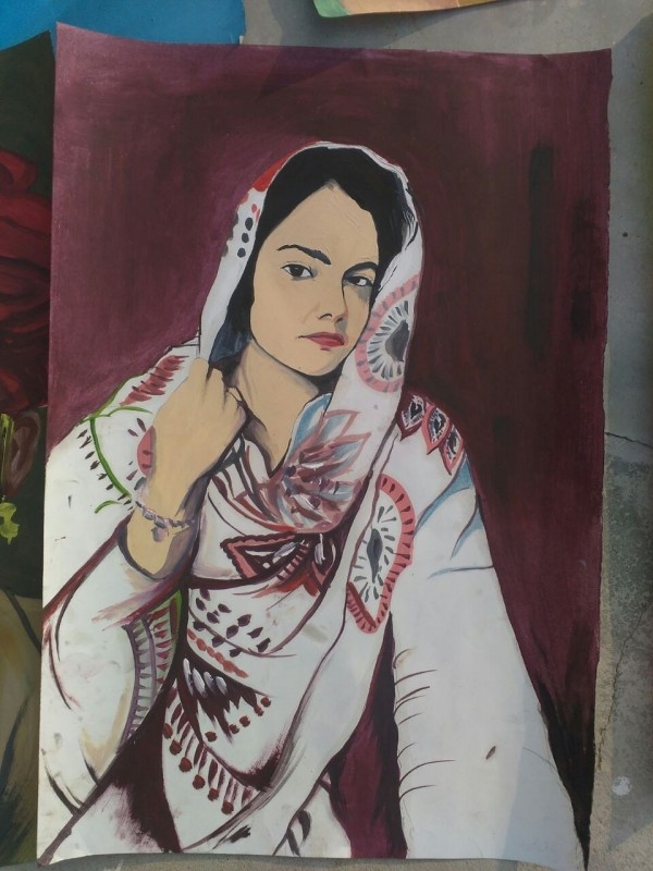 Oil Painting Of Momdan Girl - DesiPainters.com