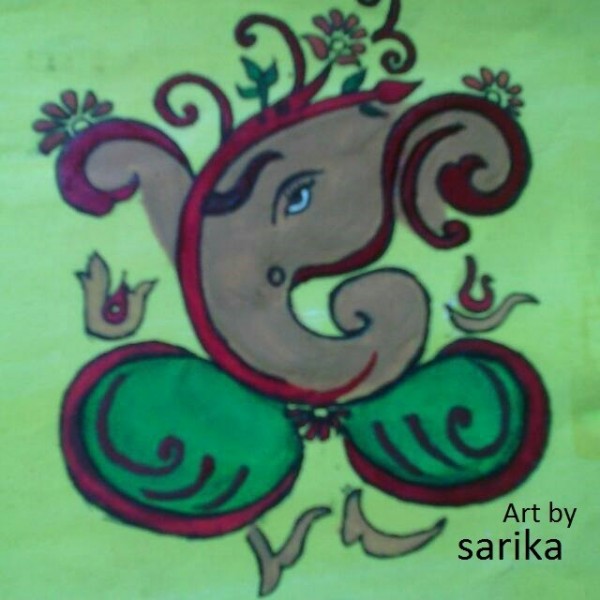 Amazing Watercolor Painting Of Lord Ganesha - DesiPainters.com