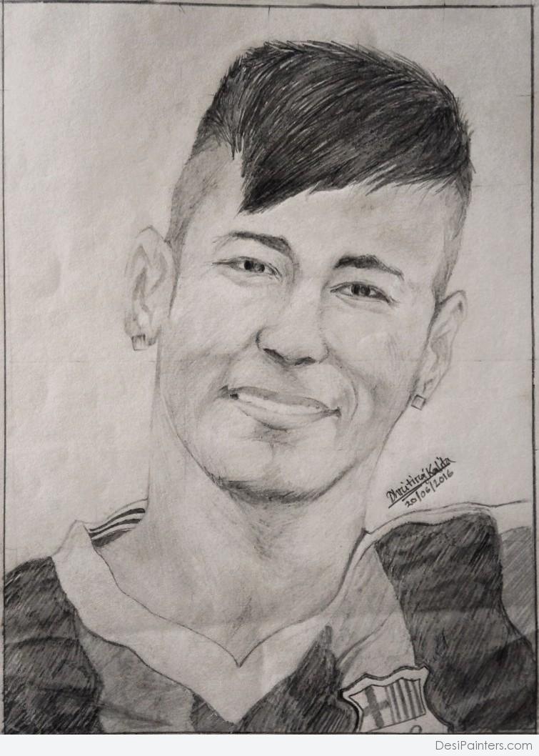 Sketches of Draw Jr Neymar | Neymar Pencil Drawing, Qatar World Cup 2022 -  YouTube