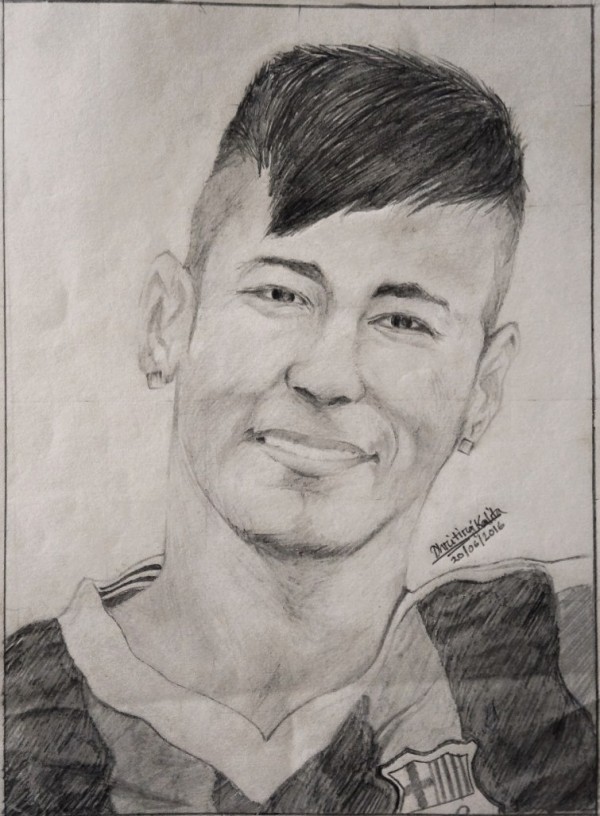 Amazing Pencil Sketch Of Neymar - DesiPainters.com