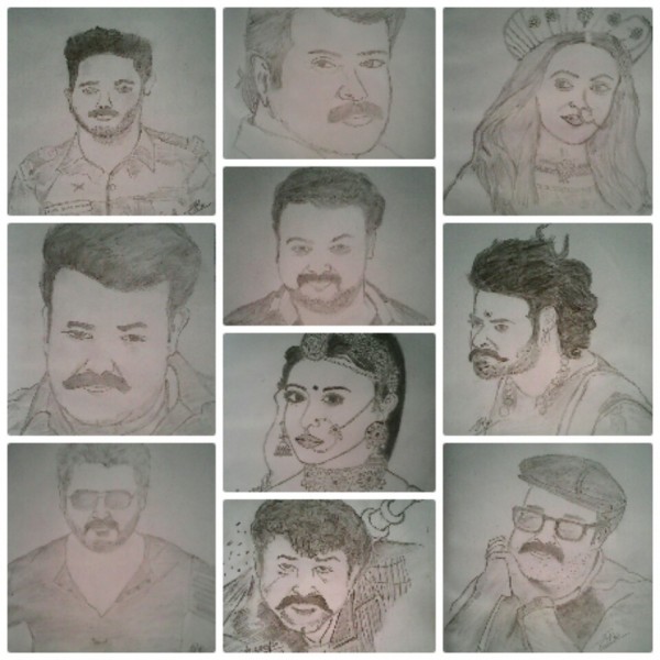 Pencil Sketch Of Tollywood Actors And Actress - DesiPainters.com