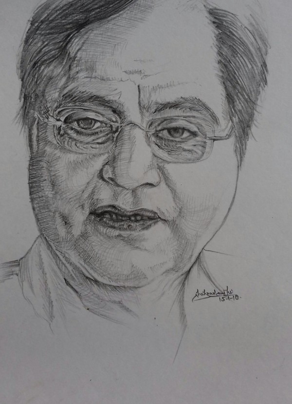 Pencil Sketch Portrait Of Playback Singer Late Jagjit Singh Ji