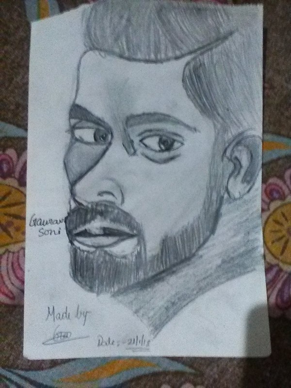 Pencil Sketch Of Virat Kohli