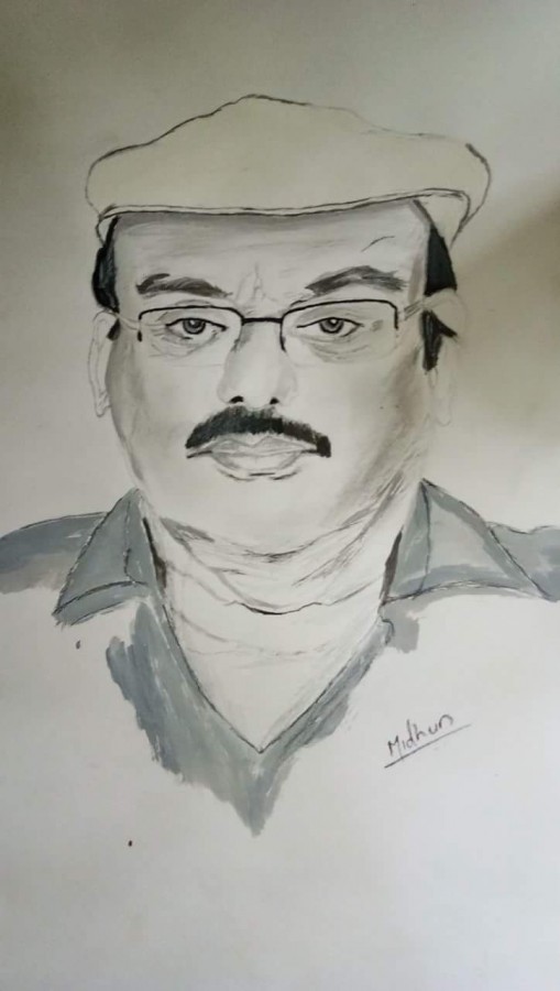 Pencil Sketch Of Malayalam Film Director I V Sasi - DesiPainters.com