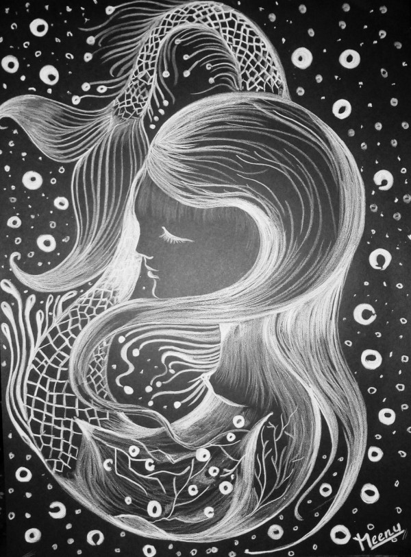 Brilliant Pencil Sketch Of Mermaid - DesiPainters.com