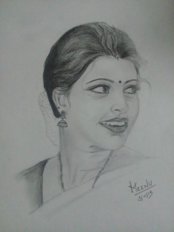 Awesome Pencil Sketch Of Tamil Actress