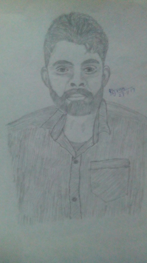 Pencil Sketch Of My Jija Ji - DesiPainters.com