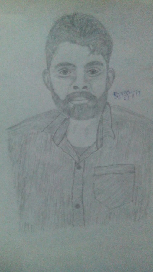 Pencil Sketch Of My Jija Ji - DesiPainters.com