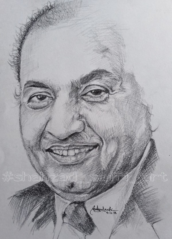 Portrait Of Legend Singer Late. Mohammed Rafi - DesiPainters.com