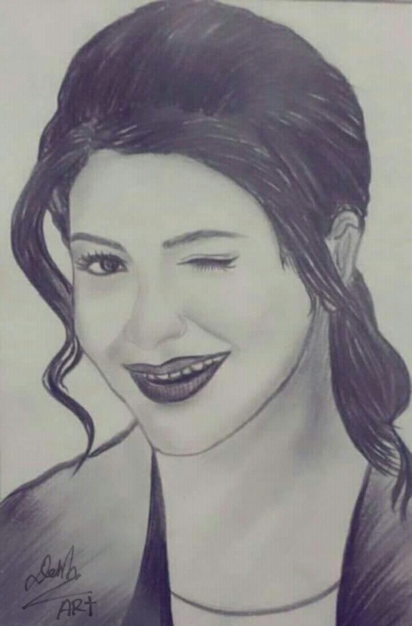 Beautiful Pencil Sketch Of Anushka Sharma