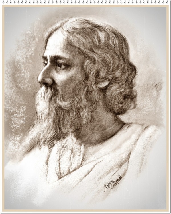 Tremendous Digital Painting Of Rabindranath Tagore - DesiPainters.com