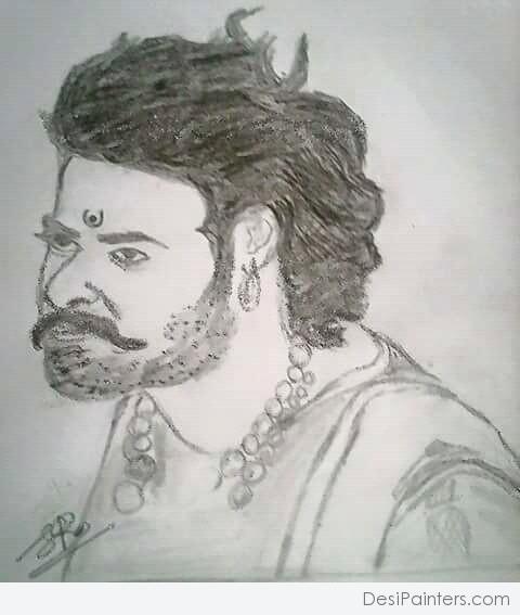 Pencil Sketch Of Bahubali Aka Prabhas