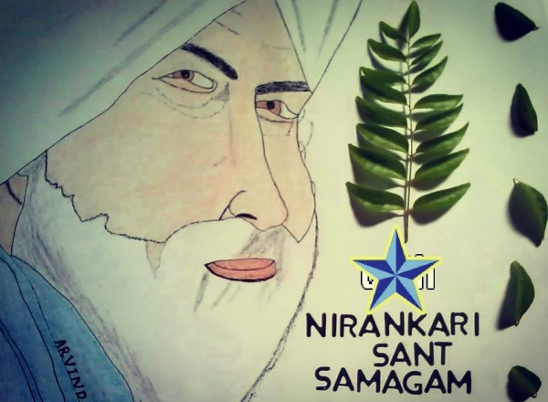 Pencil Color Of Sant Nirankari Hardev Singh Ji