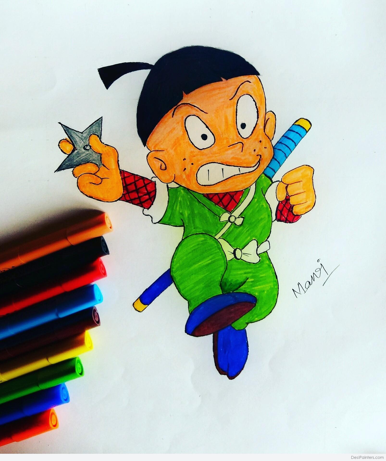 ninja drawings in pencil