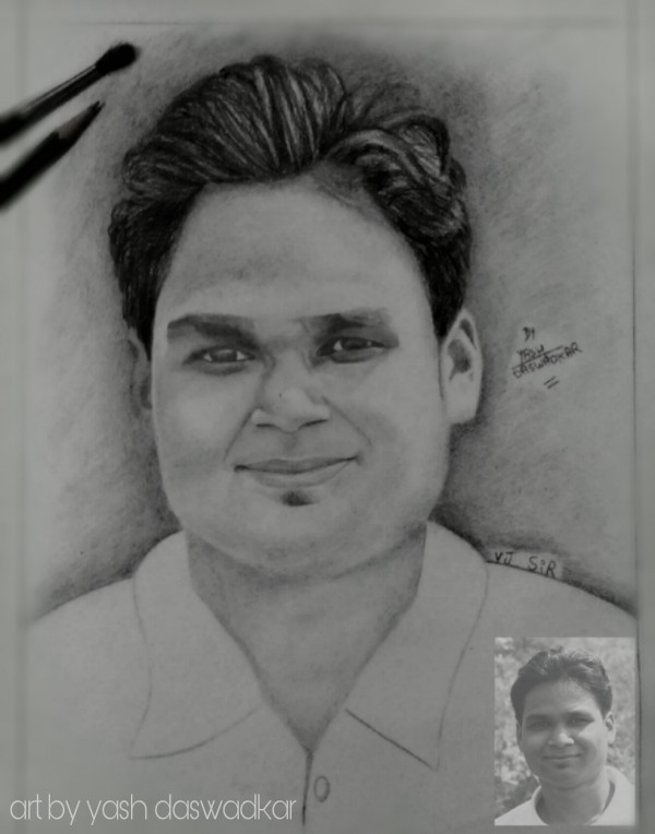 Pencil Sketch Of Vijay Sir