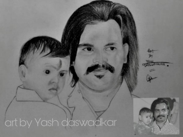 Pencil Sketch Of Shwetang Nikalje - DesiPainters.com