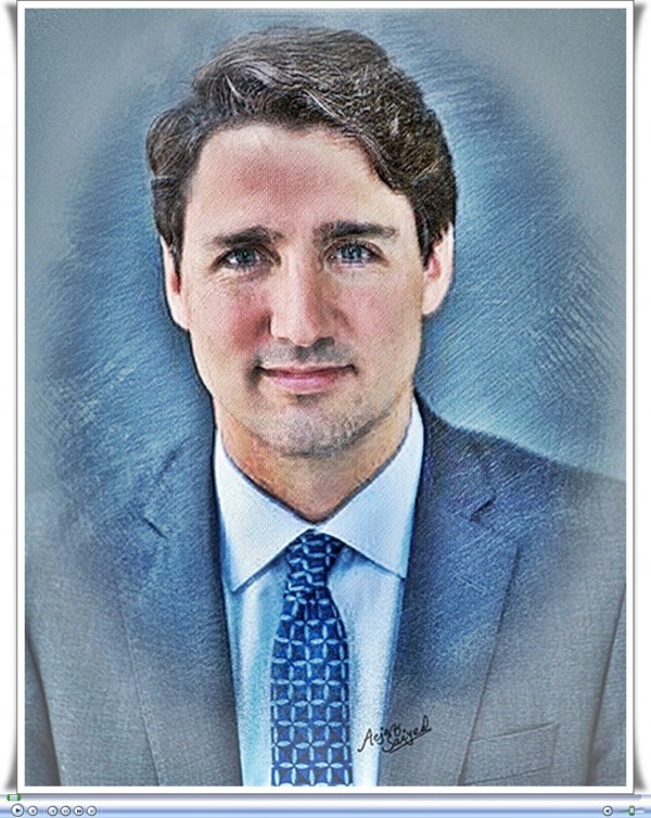 Digital Painting Of Prime Minister Justin Trudeau