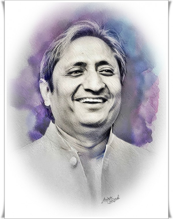 Digital Painting Of Journalist Ravish Kumar