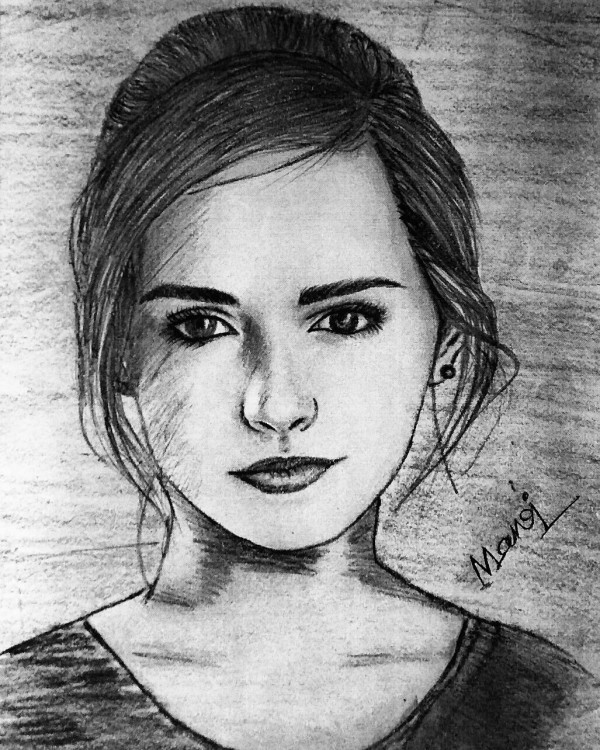 Pencil Sketch Of Beautiful Emma Watson - DesiPainters.com