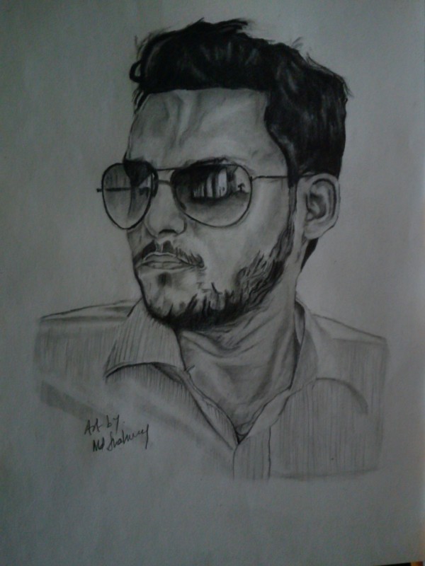 Pencil Sketch Of Younger Brother - DesiPainters.com