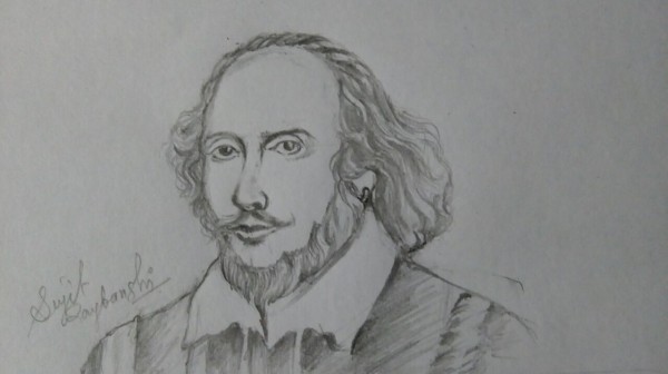 Classic Pencil Sketch Of William Shakespeare - DesiPainters.com