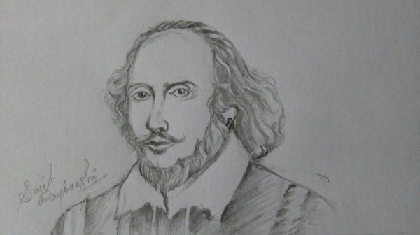 Classic Pencil Sketch Of William Shakespeare | DesiPainters.com