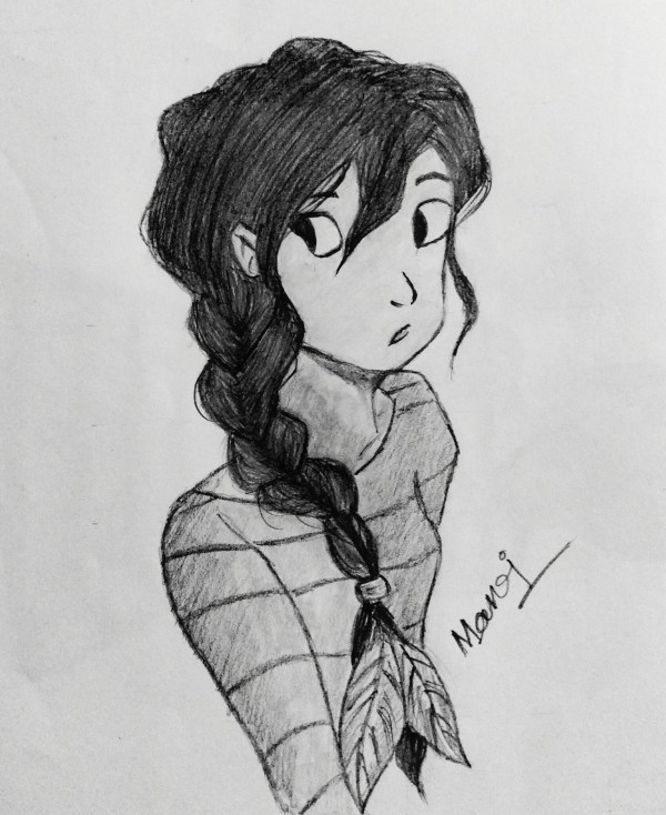 Beautiful Pencil Sketch Of Cartoon Girl