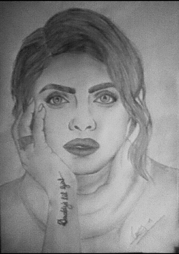 Amazing Pencil Sketch Of Beautiful Priyanka Chopra - DesiPainters.com