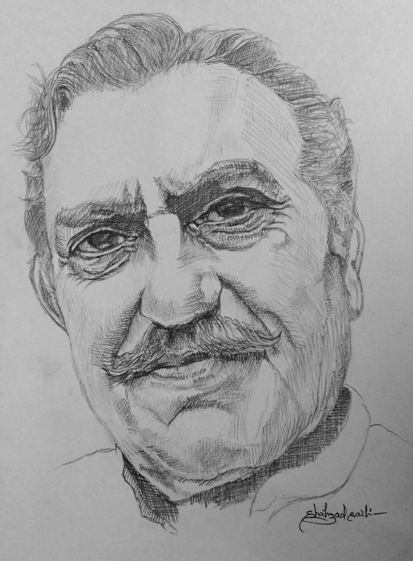 Perfect Pencil Sketch Of Amrish Puri