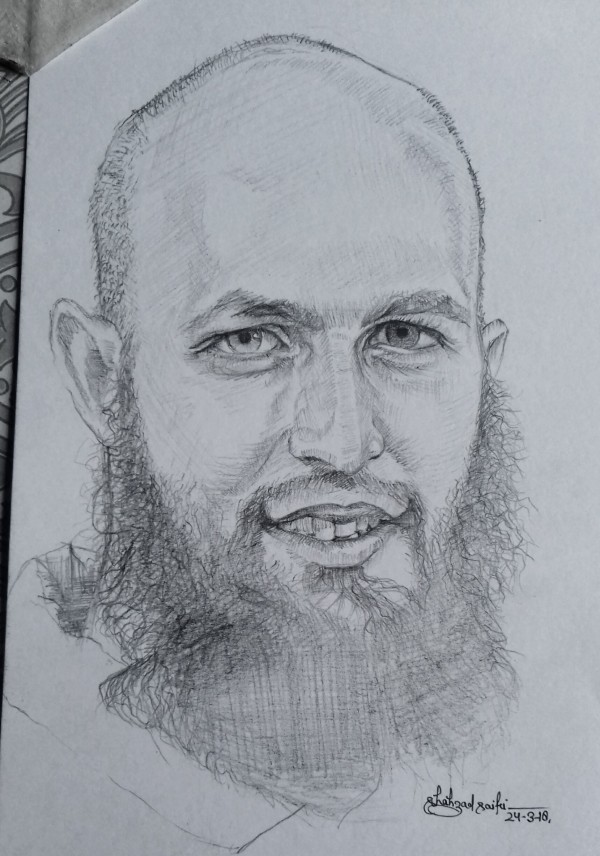 Perfect Pencil Sketch Of Hashim Amla - DesiPainters.com